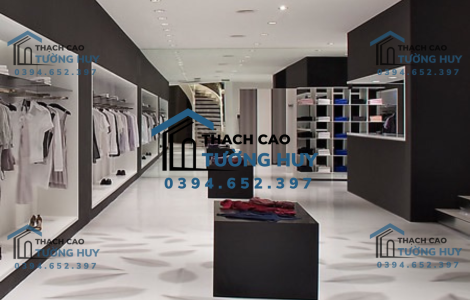 trần  thạch cao showroom bán hàng , sop quần áo tại miền nam 